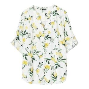 Torrid Harper Lemon Print Tunic Style Blouse
